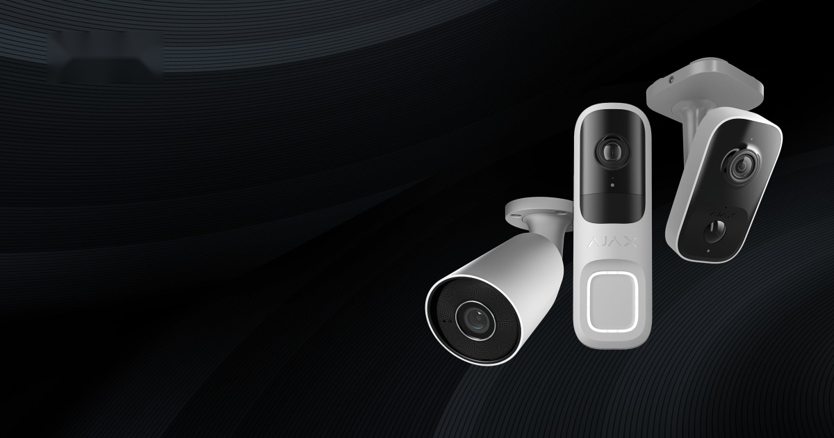Ajax camera range including a bullet camera, video doorbell and outdoor cameras